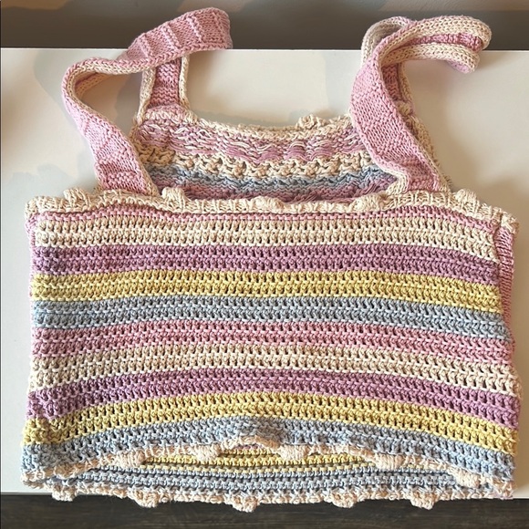 Zara Chunky Knit Sleeveless Top Multicolor - Picture 2 of 6